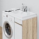 СанТа Мебель для ванной под стиральную машину Марс 90 R белая/янтарное дерево – фотография-24
