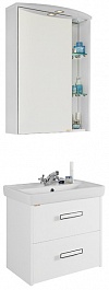 Водолей Мебель для ванной Мона 60 L с ящиками белая – фотография-1