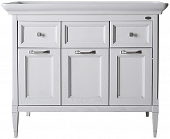 ASB-Woodline Мебель для ванной Гранда 105, белый (патина серебро), массив ясеня – фотография-4