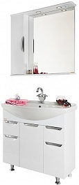 Водолей Мебель для ванной Лира 85 L белая – фотография-1