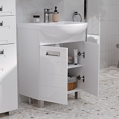 Volna Мебель для ванной Joli 70.2D R белая – фотография-7