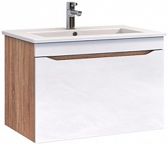 Vigo Мебель для ванной Grani 750-0-1 подвесная белая/дуб сонома – фотография-5