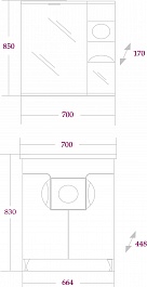 Onika Мебель для ванной "Флорена-Квадро 70" L черная – фотография-4