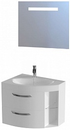 De Aqua Мебель для ванной Трио Люкс New 80 L, зеркало Экстра EXT 80 FP – фотография-1