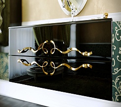 Clarberg Мебель для ванной "Due Amanti 120" черный, ручки золото – фотография-3