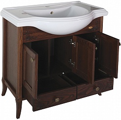 ASB-Woodline Мебель для ванной Салерно 80 антикварный орех, массив ясеня – фотография-3