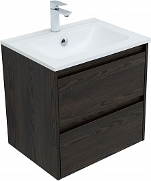 Aquanet Мебель для ванной Nova Lite 60 (Арт) подвесная дуб черный – фотография-3