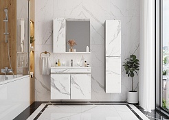 Onika Мебель для ванной Марбл 75.02 подвесная мрамор/камень бетонный – фотография-6