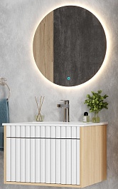 Onika Мебель для ванной Дайлер 60 подвесная белая/дуб сонома – фотография-1