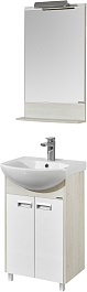 Акватон Мебель для ванной Бекка Pro 50 с зеркалом белая/дуб сомерсет – фотография-1