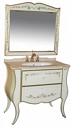 Misty Мебель для ванной Анжелика 100 бежевая с узором – фотография-1