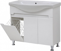 Cerutti Мебель для ванной Ломбардия 95 с корзиной с зеркальным шкафчиком – фотография-2