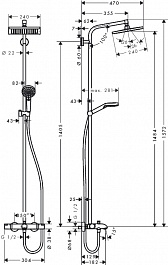 Hansgrohe Душевая система "27298000 Crometta E 240 1jet Showerpipe" – фотография-2