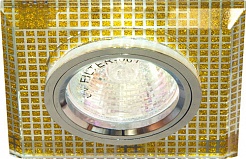 Feron Встраиваемый светильник Декоративное стекло 8141-2 прозрачный, золото, серебро – фотография-1