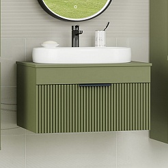 Brevita Мебель для ванной Enfida 70 подвесная зеленая – фотография-3