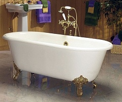 Фэма Чугунная ванна "Patricia", ножки золото, покрытие хром, золото или бронза – фотография-1