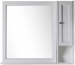 ASB-Woodline Мебель для ванной Гранда 105, белый (патина серебро), массив ясеня – фотография-8