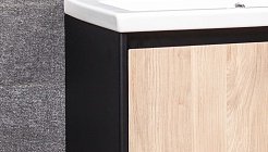 Velvex Мебель для ванной Klaufs 60 черная/дерево, 2 ящика – фотография-2