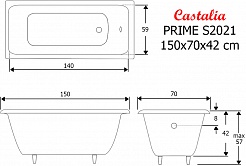 Castalia Чугунная ванна Prime S2021 150х70 – фотография-7