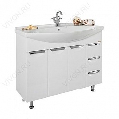 Водолей Мебель для ванной Лира 105 белая с б/к – фотография-2