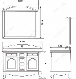 Demax Мебель для ванной "Неаполь 120" (171643) – фотография-2
