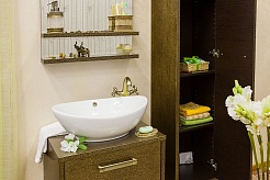 Sanflor Мебель для ванной Румба 60 с ящиками, венге, патина золото – фотография-2