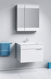 Aqwella Мебель для ванной Бриг 75 подвесная, белая, зеркало-шкаф – фотография-7