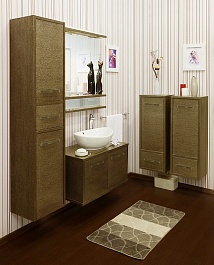 Sanflor Мебель для ванной Румба 82 венге, патина золото – фотография-3