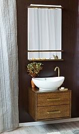 Sanflor Мебель для ванной Румба 60 с ящиками, венге, патина золото – фотография-5