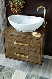 Sanflor Мебель для ванной Румба 60 с ящиками, венге, патина золото – фотография-4