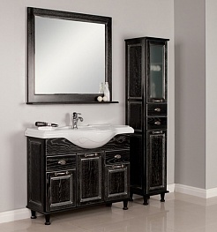 Акватон Мебель для ванной Жерона 105 черное серебро – фотография-1