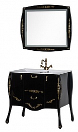 Aquanet Комплект Мебели "Виктория 90" черный/золото – фотография-4