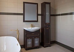 ASB-Woodline Зеркало для ванной Бергамо 65 орех, массив ясеня – фотография-2