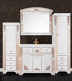 Водолей Мебель для ванной "Версаль 120" белая/золото – фотография-2