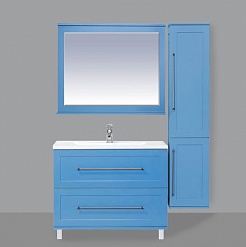 Misty Мебель для ванной Марта 100 напольная голубая – фотография-4