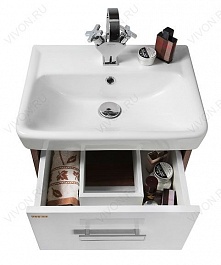 Водолей Мебель для ванной Мона 55 L с ящиками ясень – фотография-5
