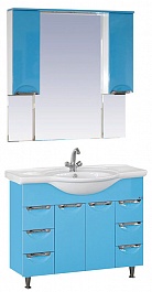 Misty Зеркальный шкаф Жасмин 105 голубой, эмаль – фотография-2