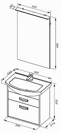 Aquanet Мебель для ванной "Грейс 65" 2 ящика, дуб сонома – фотография-6