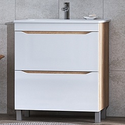 Vigo Мебель для ванной Grani 750-0-2 белая/дуб сонома – фотография-5