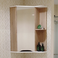 Mixline Мебель для ванной Корнер 67.5 R угловая белая/дуб – фотография-12