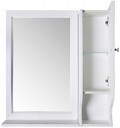 ASB-Woodline Мебель для ванной Гранда 85, шкафчик, белый (патина серебро), массив ясеня – фотография-9