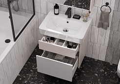 Акватон Мебель для ванной Верди Pro 60 подвесная белая/ясень фабрик – фотография-7