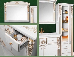 Водолей Зеркало "Версаль 95" белое/золото – фотография-3