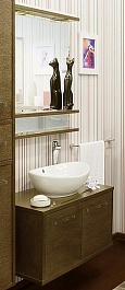 Sanflor Мебель для ванной Румба 82 венге, патина золото – фотография-1
