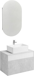 Акватон Мебель для ванной Марбл 80 подвесная слэйт/белая матовая – фотография-1
