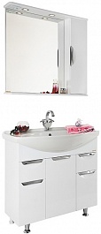 Водолей Мебель для ванной Лира 85 R белая с Б/К – фотография-1