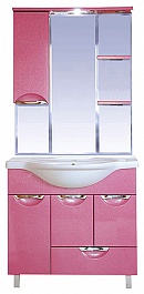 Misty Зеркальный шкаф Жасмин 85 L розовый, пленка – фотография-2