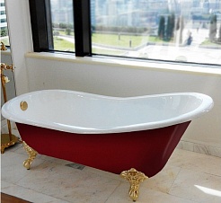 Magliezza Чугунная ванна Gracia Red 170x76 (ножки белые) – фотография-1