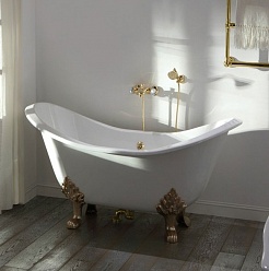 Фэма Чугунная ванна "Julietta", ножки золото, покрытие хром, золото или бронза – фотография-5