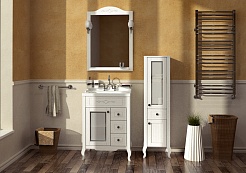 ASB-Woodline Зеркало для ванной Флоренция Квадро 60 патина, серебро, массив ясеня – фотография-3